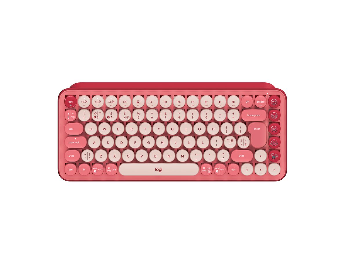 Logitech POP Keys Wireless Mechanical Keyboard With Emoji Keys Tastatur Universal Bluetooth QWERTY Englisch Pink