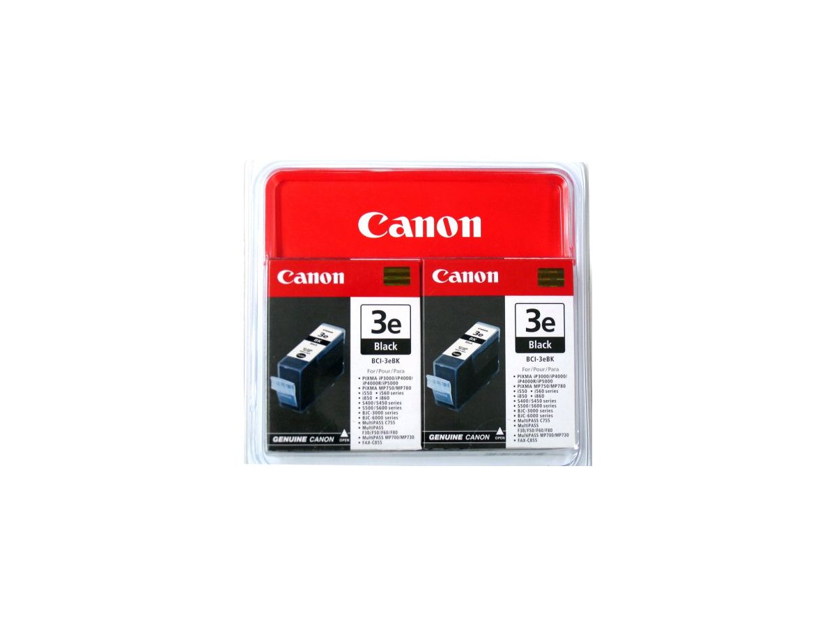 Canon BCI-3EBK, 2-pack Tintenpatrone Original Schwarz Mehrfachverpackung 2 Stück(e)