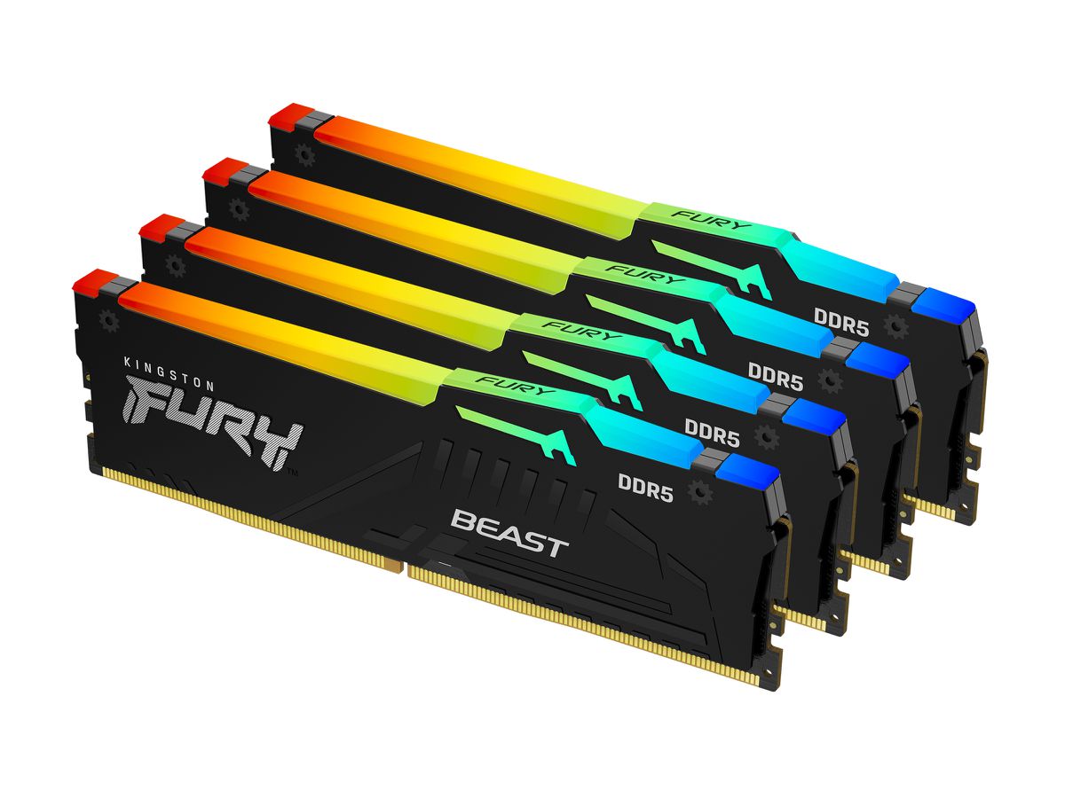 Kingston Technology FURY 64 GB 6000 MT/s DDR5 CL40 DIMM (4er-Kit) Beast RGB XMP