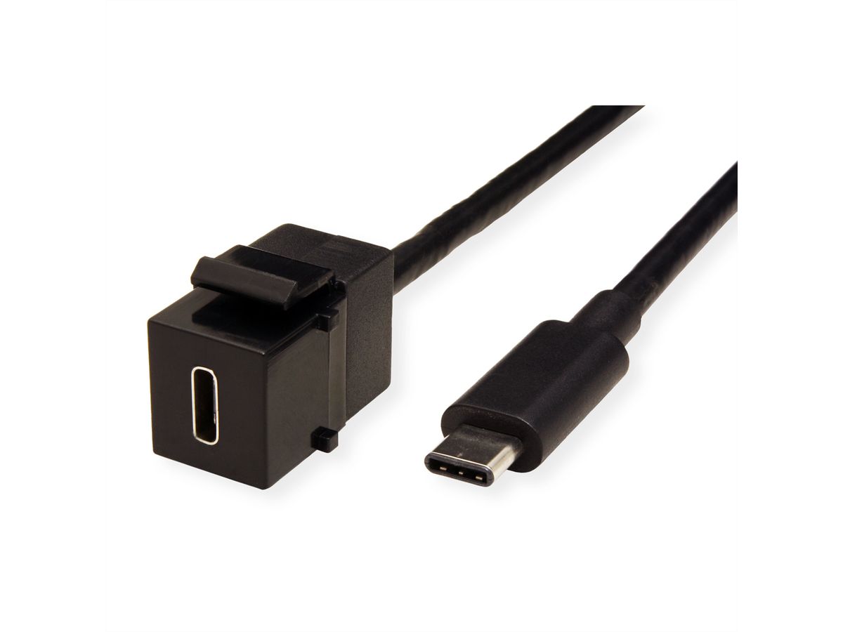 BACHMANN Keystone USB 3.1 Kupplung, Typ C PD 60W Buchse/Stecker, 0,5 m