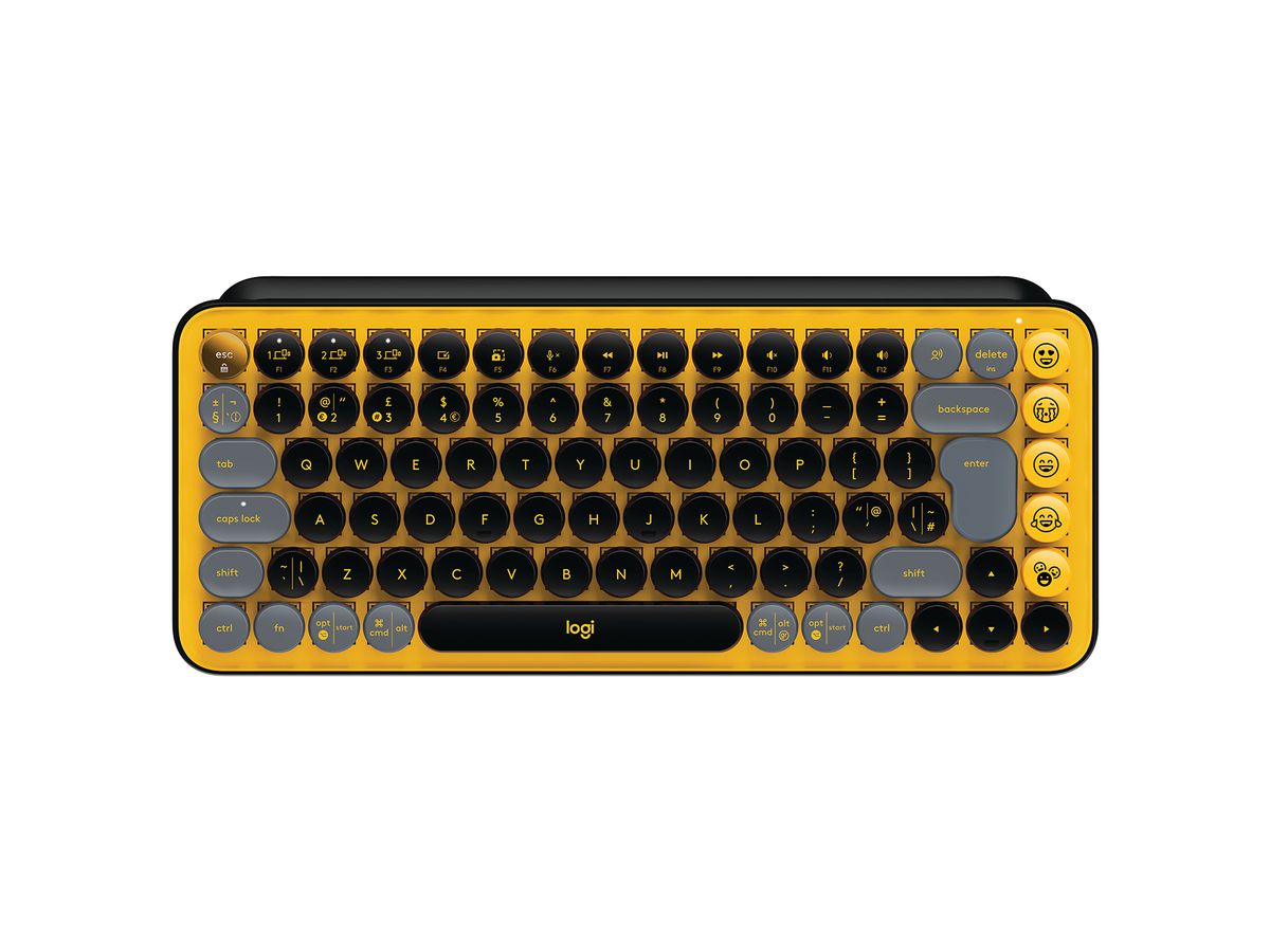 Logitech Pop Keys Tastatur Universal RF Wireless + Bluetooth QWERTY UK Englisch Schwarz, Grau, Gelb
