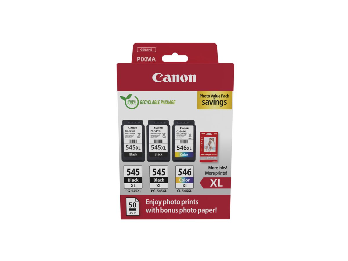 Canon PG-545XLx2/CL-546X Photo Value Pack - Plus