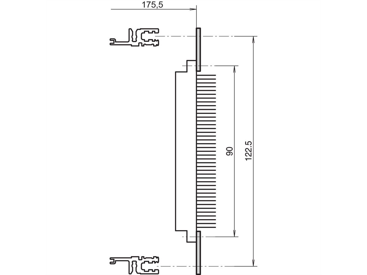SCHROFF Lochschiene für Steckverbinder nach EN 60603-2 (DIN 41612) - LOCHSCH.20HP F DIN41612 4ST