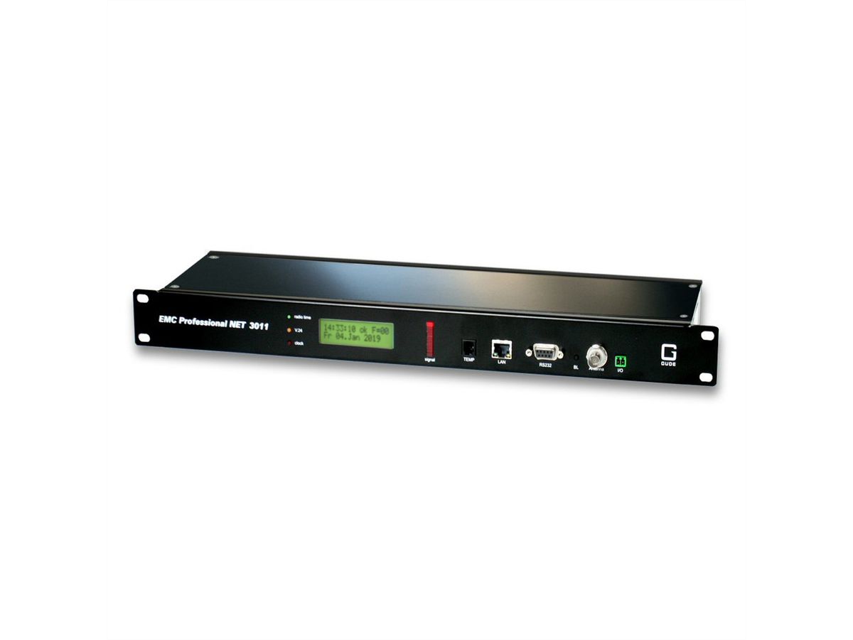 GUDE 3011 EMC Professional Zeitserver, integrierte Funkuhr, ext. Antenne, 19" Rackmount, schwarz