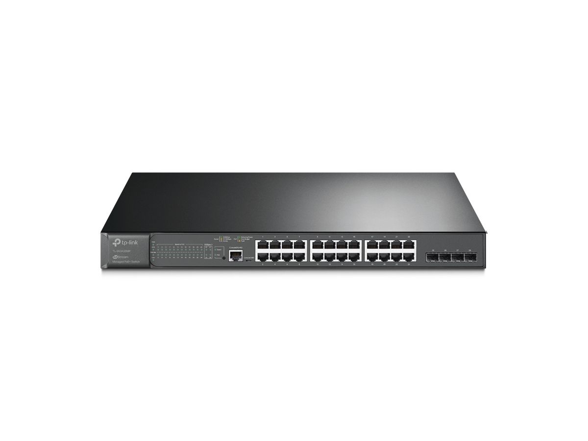 TP-Link TL-SG3428MP Netzwerk-Switch Managed L2/L3 Gigabit Ethernet (10/100/1000) Power over Ethernet (PoE) 1U Schwarz
