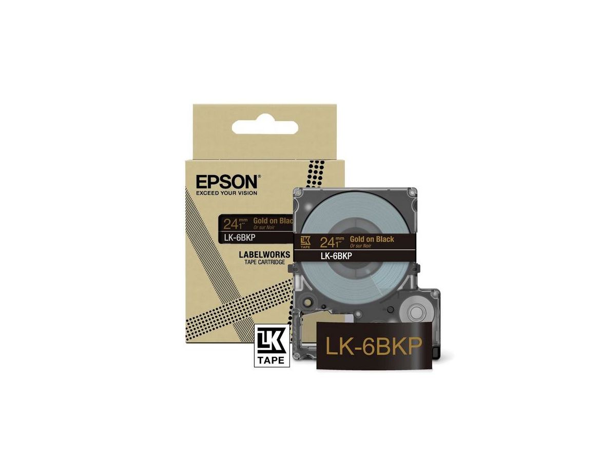 Epson LK-6BKP Schwarz, Gold