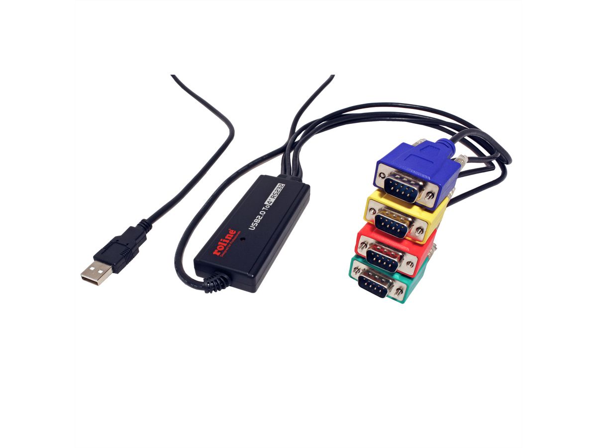 ROLINE Konverter USB / 4fach Seriell (RS232), 1,5 m