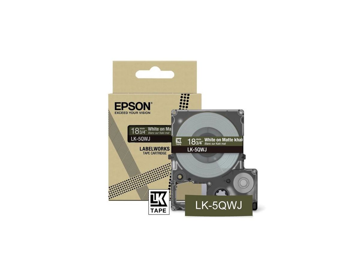 Epson LK-5QWJ Khaki, Weiß