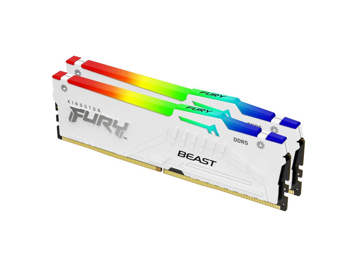 Kingston Technology FURY Beast 32GB 6000MT/s DDR5 CL30 DIMM (2er-Kit) White RGB EXPO
