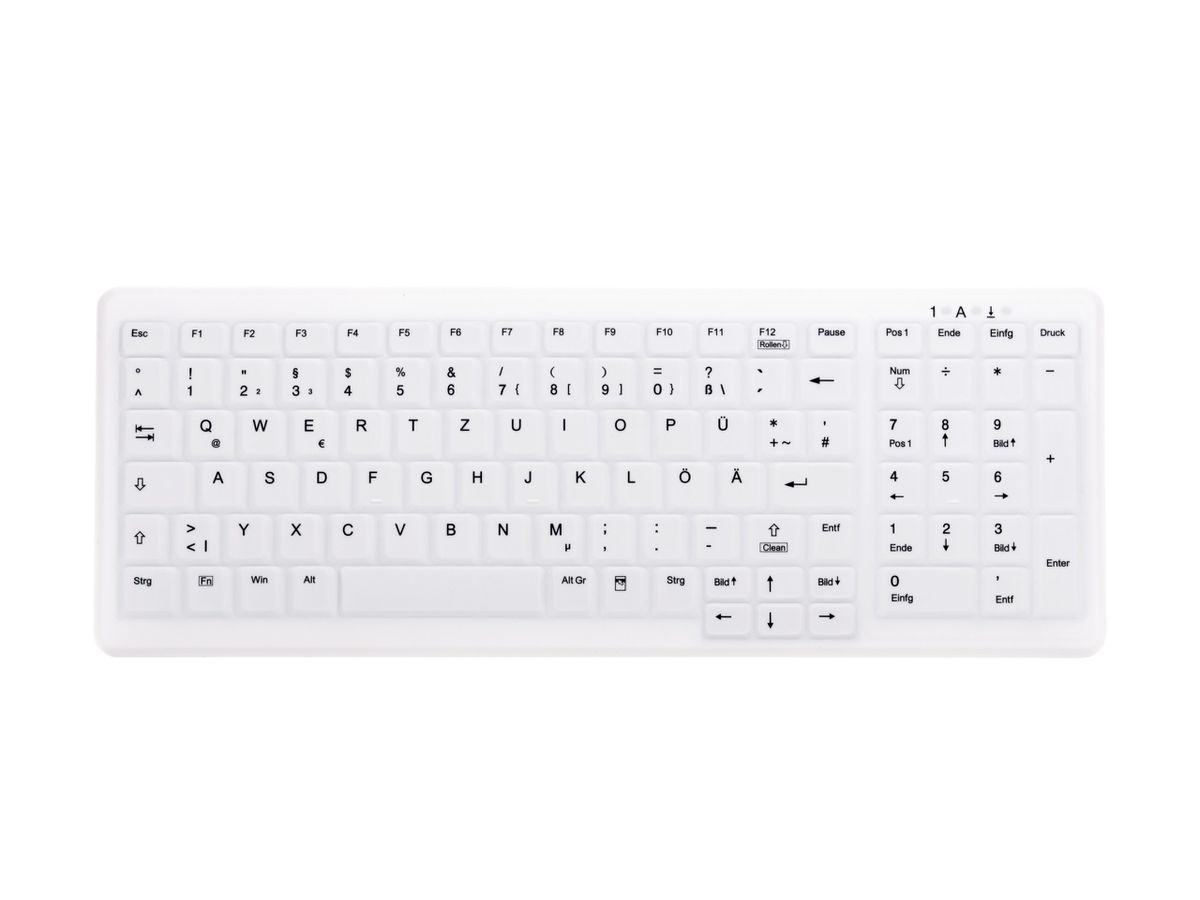 CHERRY AK-C7000 Tastatur Medizinisch RF kabellos + USB QWERTZ Deutsch Weiß