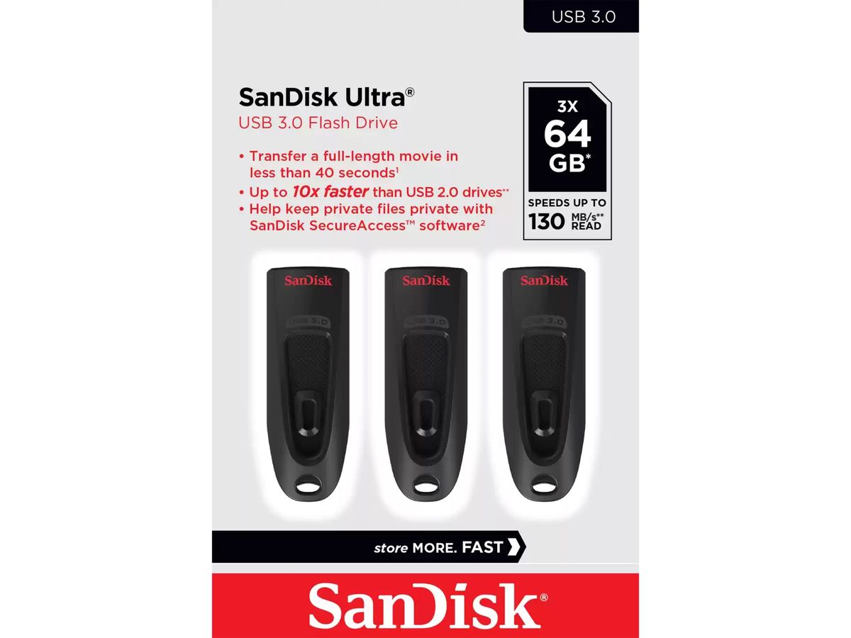 SanDisk Ultra USB-Stick 64 GB USB Typ-A 3.0 Schwarz