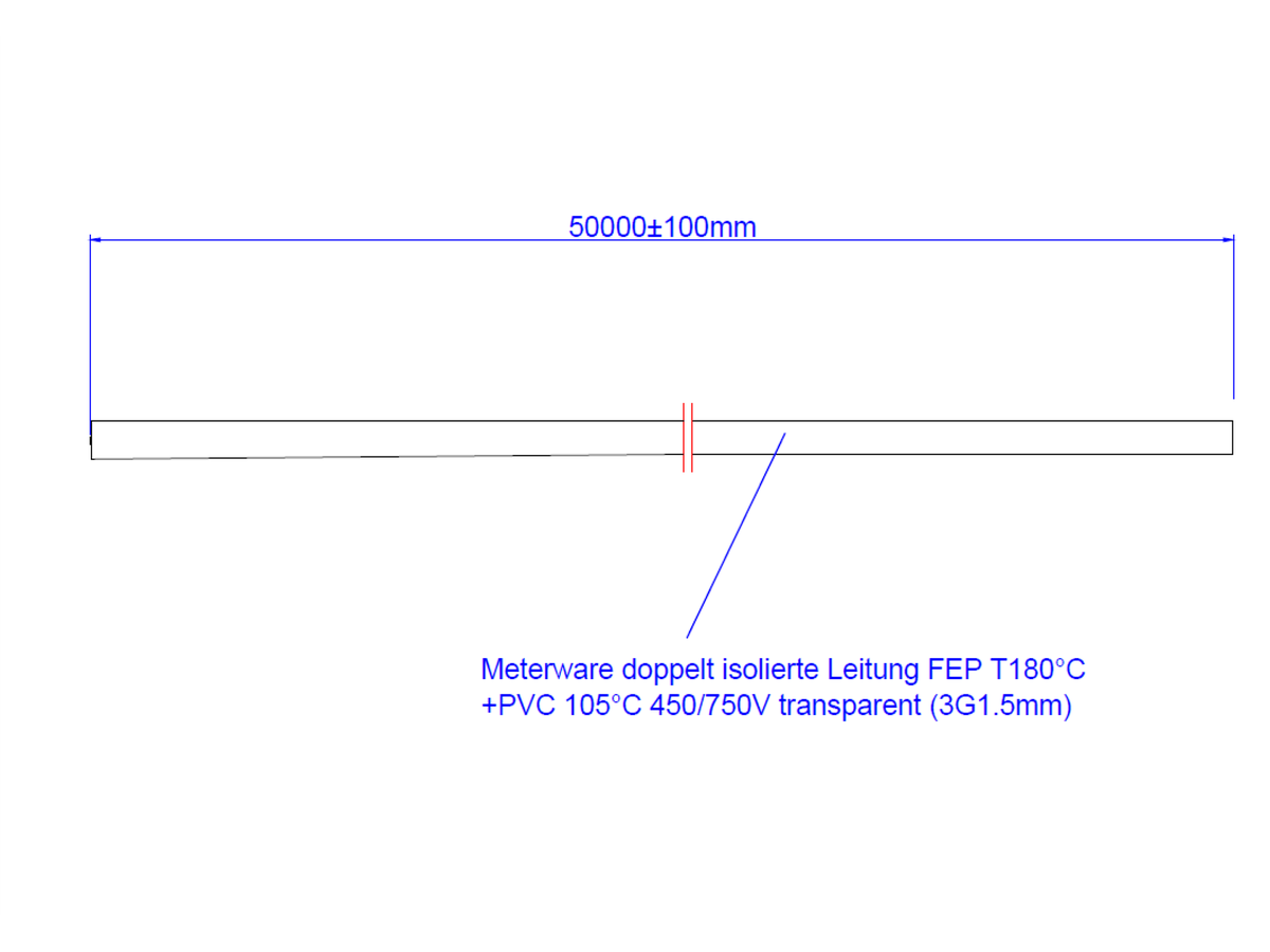 BACHMANN transparente Meterw. 3x1,5 50m, AEH/AEH FEP/Mantel PVC