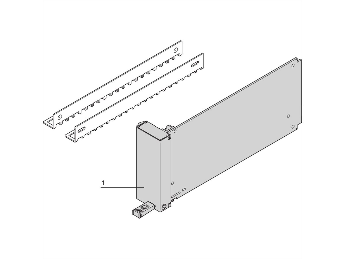 SCHROFF Filler-Modul mit Pull-Griff-Mechanik (Aluminium) - AMC BLINDMODUL FS S ALU